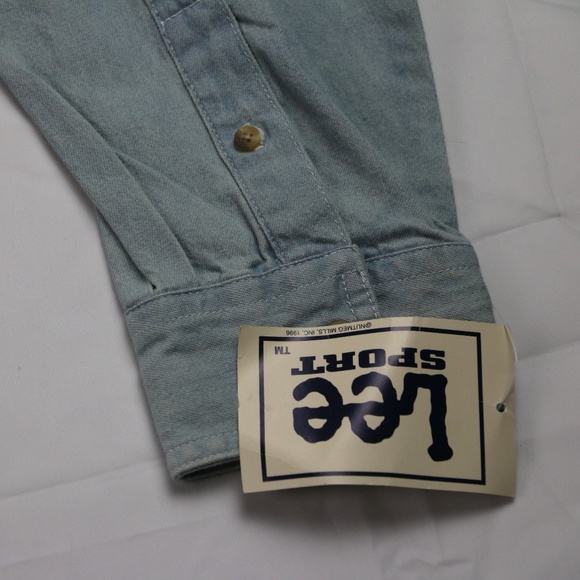 Lee Sport Mens Button Down Shirt Jean XL Vintage - Picture 3 of 8